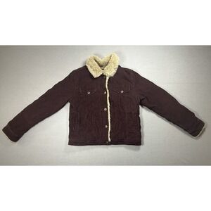 VTG Y2K Arizona Jean Co Women's Brown Corduroy Sherpa Lined Trucker Jacket Large